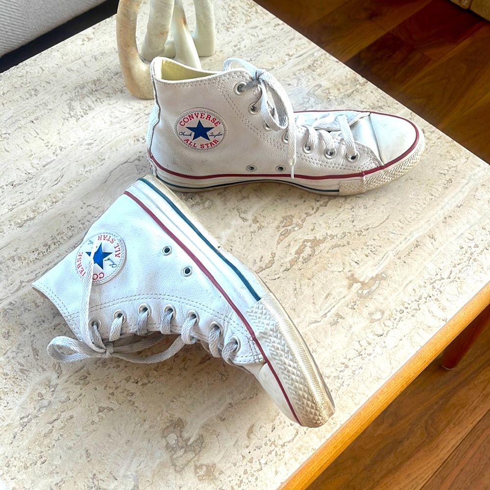 Leather Converse High Tops 7US